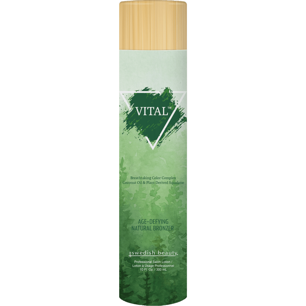 Vital Natural Bronzer tanning lotion bottle with natural ingredients for instant radiant colour and nourished skin.