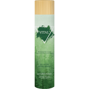Vital Natural Bronzer tanning lotion bottle with natural ingredients for instant radiant colour and nourished skin.
