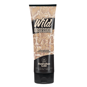 Wild Obsession tanning lotion bottle with rich hydration for deep bold bronzed colour and smooth soft skin.